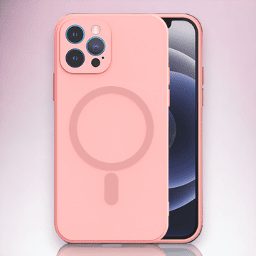 Infostyle Silikonski ovitek "Protect MagSilicone" za iPhone 15 Pro Max s tehnologijo MagSafe Svetlo roza / Silikon