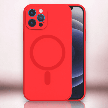 Infostyle Silikonski ovitek "Protect MagSilicone" za iPhone 15 Pro s tehnologijo MagSafe Rdeča / Silikon