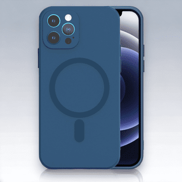 Infostyle Silikonski ovitek "Protect MagSilicone" za iPhone 15 Plus s tehnologijo MagSafe Temno modra / Silikon