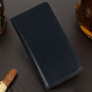 Infostyle Preklopna torbica "special" za Samsung Galaxy A05 Temno modra / Naravno usnje + TPU silikon