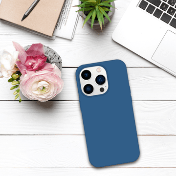 Infostyle Silikonski ovitek "Premium" za iPhone 15 Pro Max Temno modra / Silikon