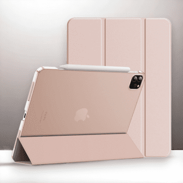 Infostyle Preklopna torbica "Translucent" za tablični računalnik Apple iPad Pro 11 (2018-2022) in Air 4/5/6 Svetlo roza / PC + mikrovlakna