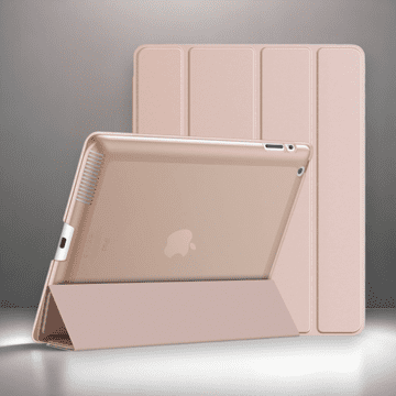 Infostyle Preklopna torbica "Translucent" za tablični računalnik Apple iPad 2/3/4 Svetlo roza / PC + mikrovlakna
