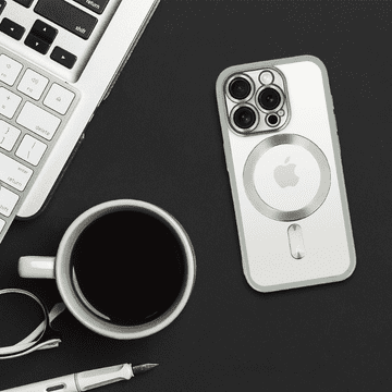Infostyle Ovitek "Metallic MagSafe" za iPhone 15 Pro Srebrna / TPU silikon