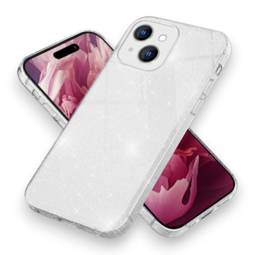 Infostyle Ovitek "Bling Glitter Nalia" za iPhone 15 Srebrna / TPU silikon