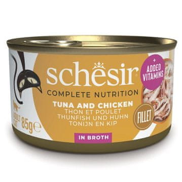 Schesir SCHESIR mokra hrana za mačke - Tuna s piščancem in rižem, 85g