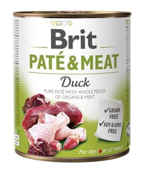 Brit BRIT Paté & Meat with Duck - mokra pasja hrana, 800g
