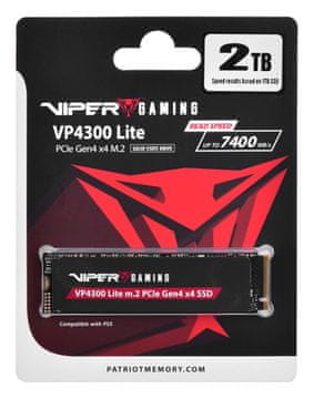 Patriot Patriot Memory VP4300 Lite 2TB M.2 NVMe SSD, PCIe 4.0