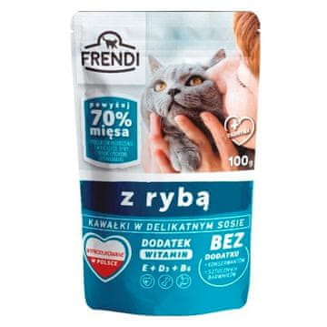 Pieces FRENDI mokra hrana za mačke z ribo v omaki, 100 g