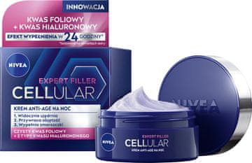 BEIERSDORF nivea hyaluron cellular filler nočna krema proti gubam 50 ml