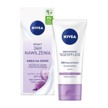 BEIERSDORF nivea 24-urna vlažilna pomirjujoča dnevna krema SPF 15 50 ml