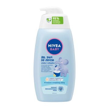BEIERSDORF nivea baby 2-v-1 gel za umivanje telesa in las 500 ml s pumpico