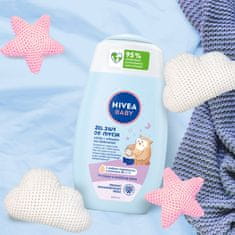 BEIERSDORF nivea baby 2-v-1 gel za umivanje telesa in las za lahko noč 200 ml