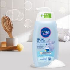 BEIERSDORF nivea baby 2-v-1 gel za umivanje telesa in las 500 ml s pumpico