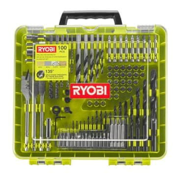 Ryobi mešani komplet vrtalnih in izvijačnih ključev - 100 kosov