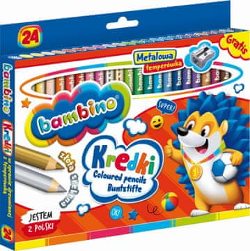 BAMBINO BAMBINO voščenke z lesenim okvirjem. 24 barv + šilček.