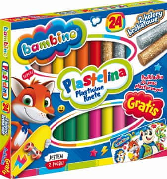 BAMBINO Okrogli šolski plastelin 24 barv