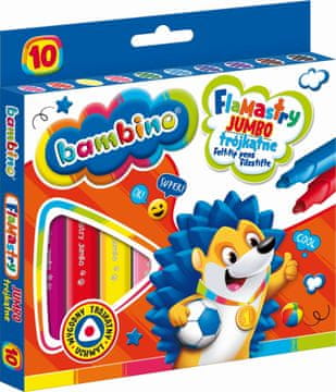 BAMBINO Jumbo BAMBINO trikotni markerji. 10 barv.