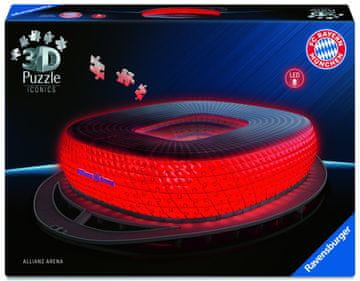 Ravensburger 3D puzzle Iconics: Allianz Arena (nočna izdaja) 216 kosov