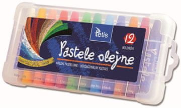 Tetis Šesterokotni oljni pasteleti, 12 barv.