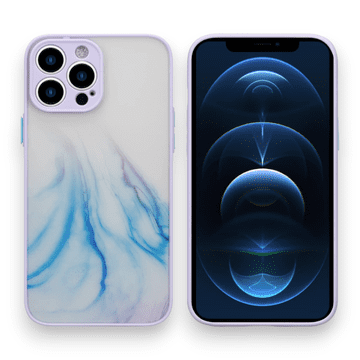 Infostyle Ovitek "Transparent Marble" za iPhone 13 Pro Max Pastelno vijolična / PC + TPU silikon