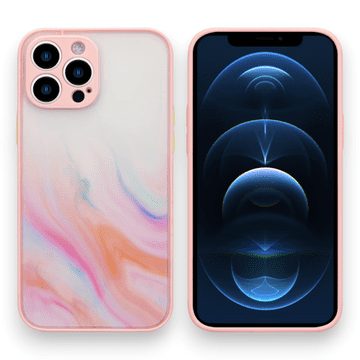 Infostyle Ovitek "Transparent Marble" za iPhone 12 Pro Max Svetlo roza / PC + TPU silikon