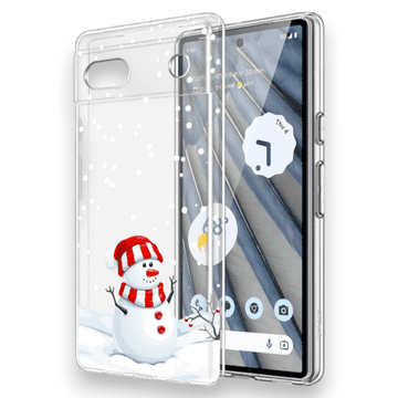 Infostyle Silikonski ovitek "Xmas vibe" za Google Pixel 7 Prozorna / TPU silikon / Snežak