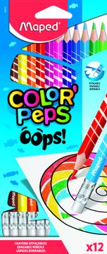 Maped Trikotni radirki Colorpeps Oops. 12 barv.