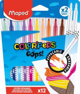 Maped Izbrisljivi markerji Colorpeps Oops. 12 barv.