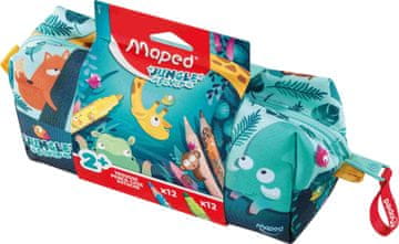 Maped Peresnica Jungle Fever. Vključuje 12 barvic in 12 flomastrov.