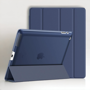 Infostyle Preklopna torbica "Translucent" za tablični računalnik Apple iPad 2/3/4 Temno modra / PC + mikrovlakna