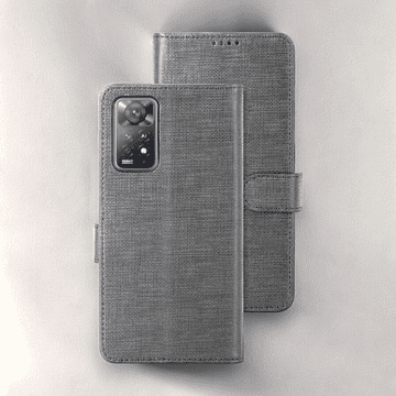 Infostyle Preklopna torbica "Foluu Premium" za Xiaomi Redmi Note 11 Pro 4G/5G Siva / Ekološko usnje + TPU silikon