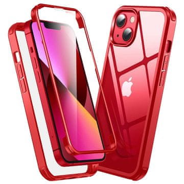 Infostyle Ovitek "360°" za iPhone 13 Rdeča / PC + TPU silikon