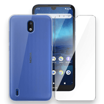 Infostyle Komplet silikonski ovitek + zaščitno steklo - Nokia 1.3 Prozorna / TPU silikon