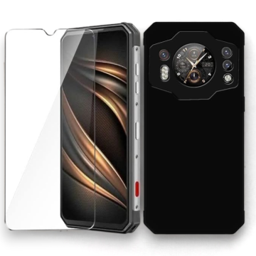 Infostyle Komplet silikonski ovitek + zaščitno steklo za Oukitel WP21 Črna / TPU silikon