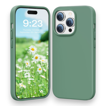 Infostyle Silikonski ovitek "PuyaTeya" za iPhone 14 Pro Temno zelena / PC + TPU silikon