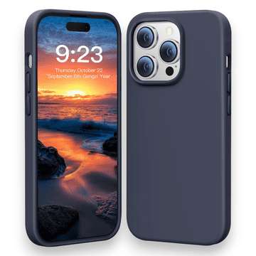 Infostyle Silikonski ovitek "PuyaTeya" za iPhone 14 Pro Temno modra / PC + TPU silikon
