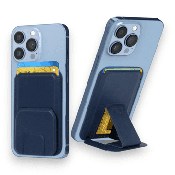 Infostyle Magnetna denarnica "Leather Wallet" za iPhone s tehnologijo MagSafe Temno modra