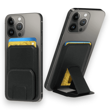Infostyle Magnetna denarnica "Leather Wallet" za iPhone s tehnologijo MagSafe Črna