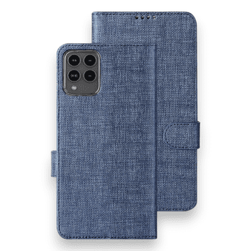 Infostyle Preklopna torbica "Foluu Premium" za T-Mobile REVVL 6 Pro 5G Temno modra / Ekološko usnje + TPU silikon