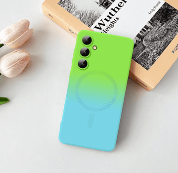 Infostyle Silikonski ovitek "Rainbow Mag" s tehnologijo MagSafe za Samsung Galaxy S24 Plus Zelena / TPU silikon