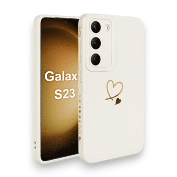 Infostyle Silikonski ovitek "Golden Heart" za Samsung Galaxy S23 Bež / TPU silikon