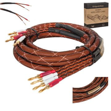 Krüger&Matz Kabel za zvočnike 3 m, banana, 2 kosa, CU, Kruger&Matz