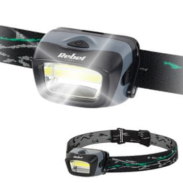 Rebel Profesionalna naglavna svetilka Vipow s 120 Lm LED COB 3 W, doseg 20 m
