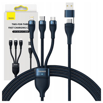 BASEUS BASEUS 3V1 KABEL USB-C NA LIGHTNING MICRO USB ZA TELEFONE 100W 1,2M