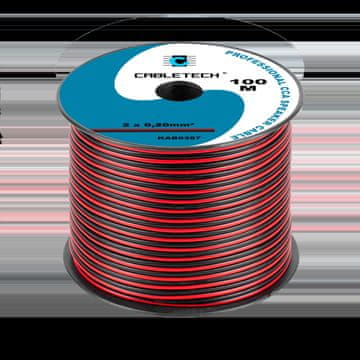 Cabletech CCA 0,20 mm zvočniški kabel črno-rdeč 100 m