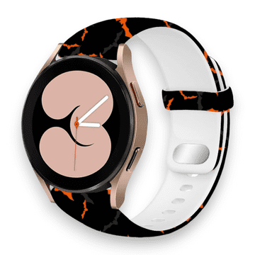 Infostyle Silikonski pašček "Halloween" za Samsung Galaxy Watch 5/4 (40 / 44 mm)/ 3 (41mm)/Active 2 (40/44mm) Črna / Netopirji