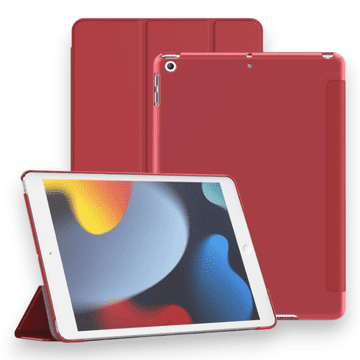 Infostyle Preklopna torbica "Hard" za tablični računalnik Apple iPad 9/8/7 (2021/2020/2019) 10.2" Rdeča / Umetno usnje + PC