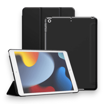 Infostyle Preklopna torbica "Hard" za tablični računalnik Apple iPad 9/8/7 (2021/2020/2019) 10.2" Črna / Umetno usnje + PC