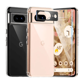 Infostyle Komplet ovitek "Tauri Classic" + zaščitno steklo + zaščita za kamero za Google Pixel 8 PC + TPU silikon / Prozorna
